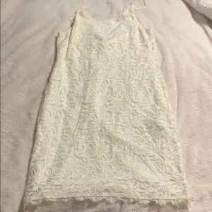 White lace mini dress